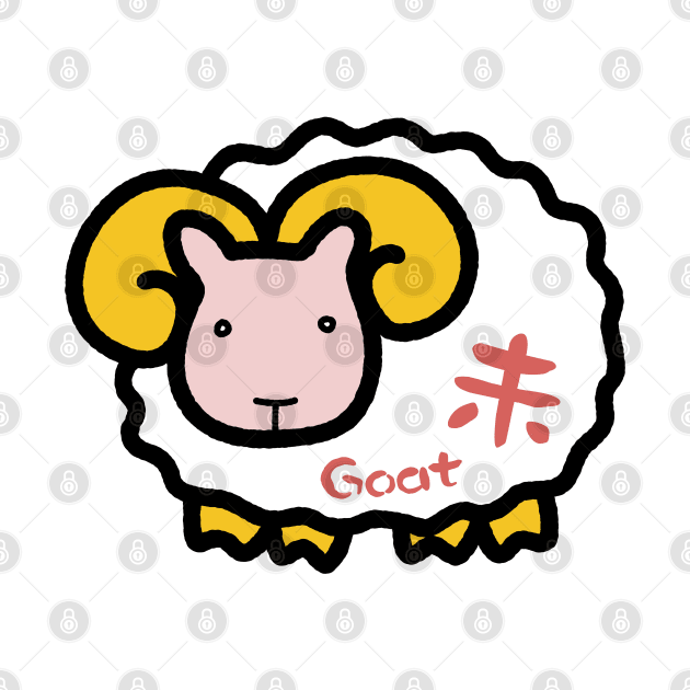 Chinese Zodiac Goat Doodle Art by Takeda_Art