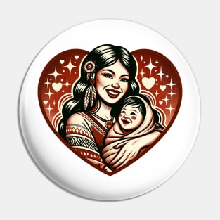 Vintage Motherhood Love Heart Symbol of Maternal Affection Pin