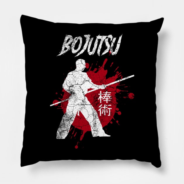 Bojutsu Martial Arts Bo Justu Staff Training Outfit Pillow by JTYDesigns