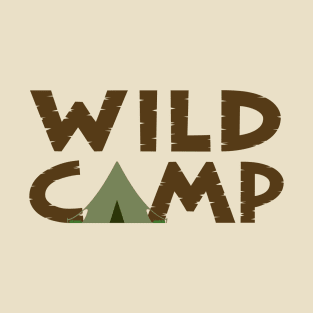 WILD CAMP Typography+Tent Illustration T-Shirt