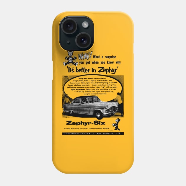 FORD ZEPHYR SIX - advert Phone Case by Throwback Motors