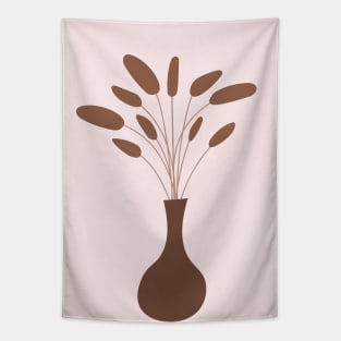 Modern Minimal Plant Illustration Tapestry