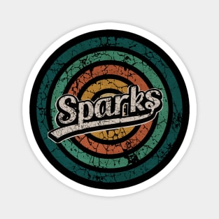 Sparks // Retro Circle Crack Vintage Magnet