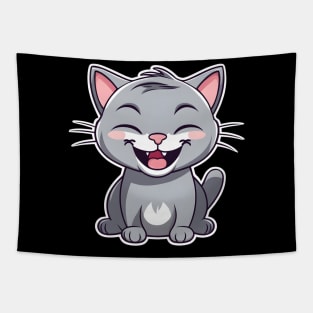 cute cat laughing Tapestry