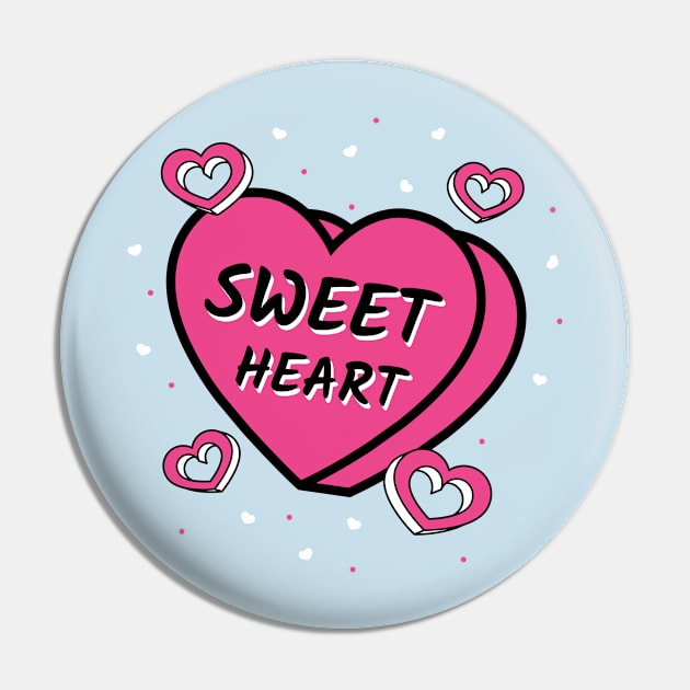 Sweet Heart Valentines Day Pin by Tip Top Tee's