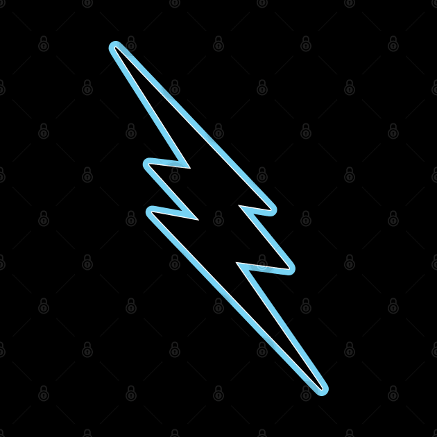 Black-Light Blue Lightning Bolt by SpaceAlienTees