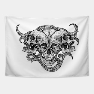 Skulls Composition Tapestry