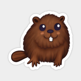 Cute Beaver Drawing Magnet