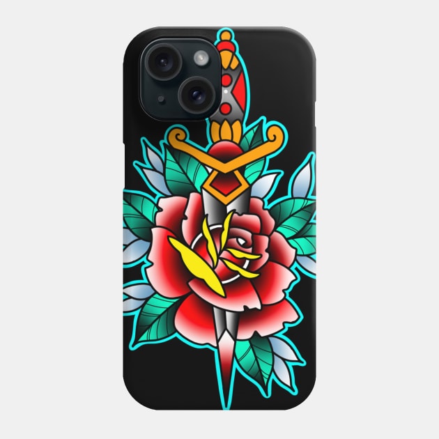 Dagger & Rose Phone Case by Tattoos By A.G.