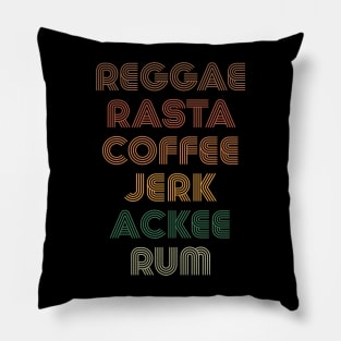 Reggae Rasta Coffee Jerk Ackee Rum Jamaica Love Pillow