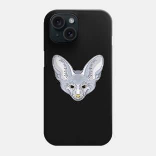 cute silver bat eared fox face Phone Case