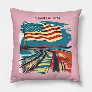 2024 Miami Grand Prix F1 T-Shirt - Merchandise | Unique F1 Tracks Design | Limited Edition | Perfect Gift for Miami F1 Fans Pillow