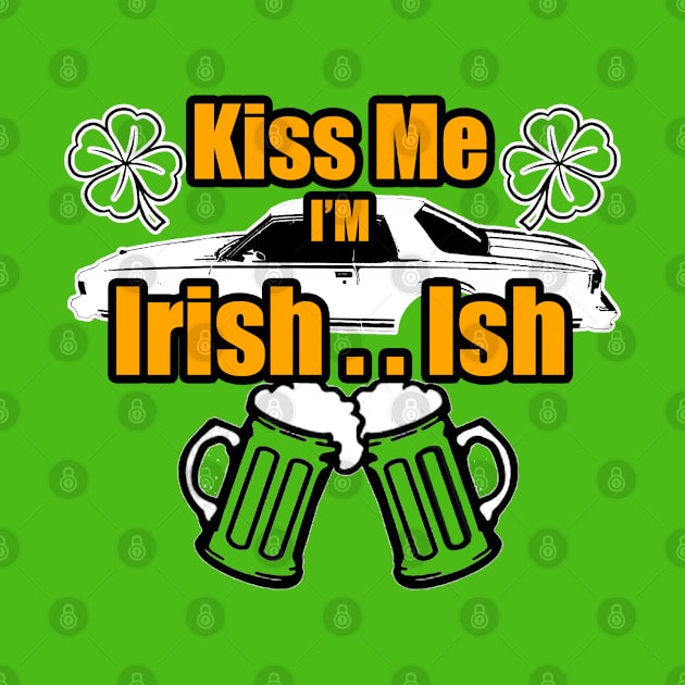 KIss Me Im Irish Ish Caprice Coupe Lucky Clover Beer Mugs by Black Ice Design