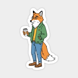 Sleepy Hipster Fox Magnet
