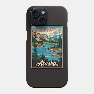 Lake Clark Alaska Predators Vintage Travel Poster Phone Case