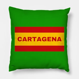 Cartagena City in Spanish Flag Colors Pillow