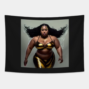 Summer Vibes, Curvy Summer, Curvy and Beautiful Superwoman, Swimmer Athlete. Female are strong. Sticker Tapestry