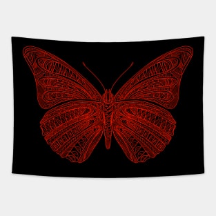 Butterfly design created using line art - red version Tapestry