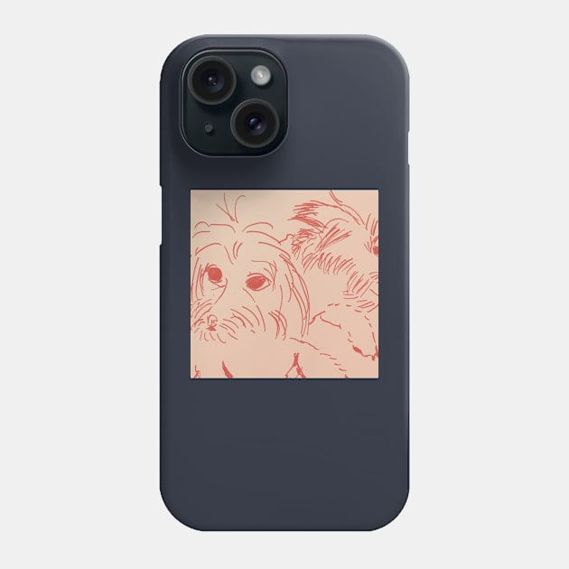 Maltipoo Drawing Sketch Phone Case by PatternbyNOK