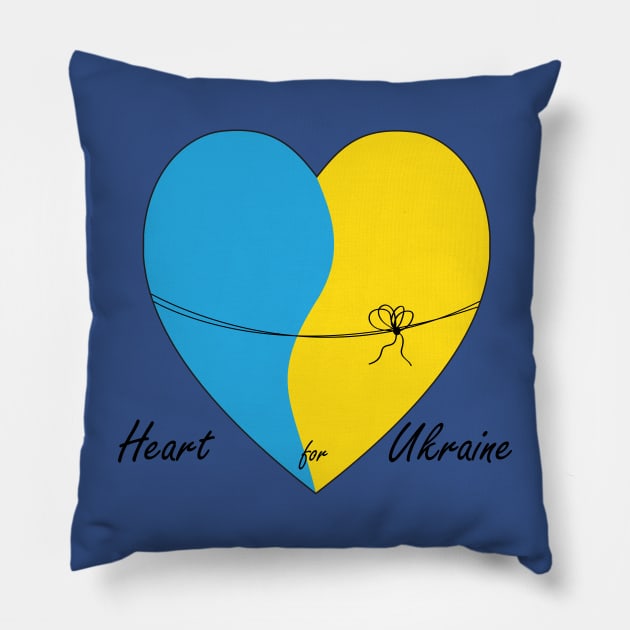 Heart for Ukraine Pillow by grafart