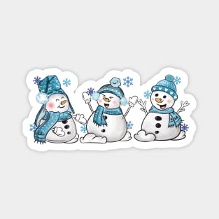 3 Winter Snowmen Magnet