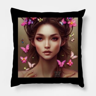 Magical Princess with butterflies amazing beautiful! Pillow