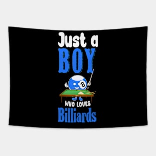 Just A Boy Who Loves Billiards 8 Ball Tapestry