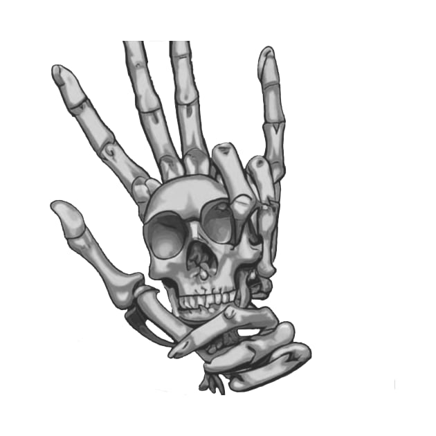 Skull Hand by cptpuggles