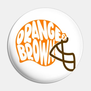 Orange And Brown Helmet Pin