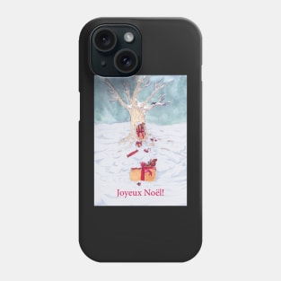 Woodland creatures + Joyeux Noël Phone Case