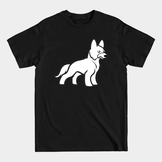 Disover German shepherd white cartoon - White German Shepherd - T-Shirt