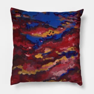 Red Clouds Sky Pillow