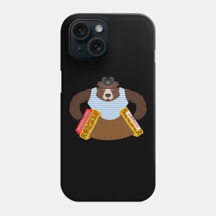 Russian Brown Bear with Accordion Phone Case