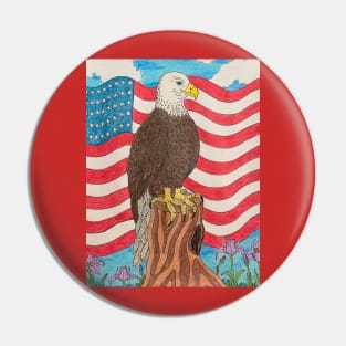 American Eagle with Flag Pin