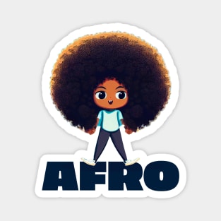 Afro || Adorable Kid With a Huge Afro Magnet