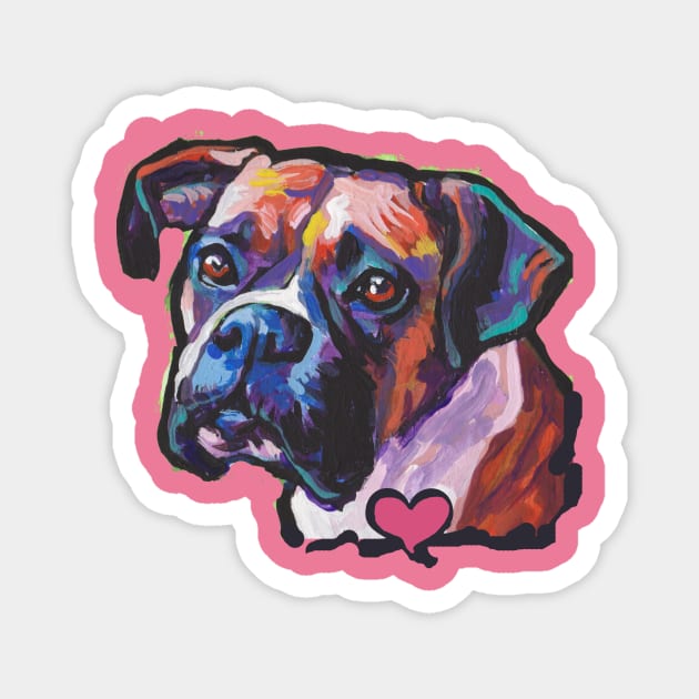 BOXER Dog Bright colorful pop dog art Magnet by bentnotbroken11