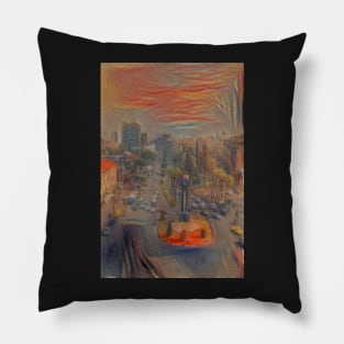 A Cityscape of Homs - Munch منظر مدينة حمص Pillow