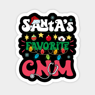 Santa's Favorite CNM Nurse Santa Hat Xmas Lights Christmas Magnet