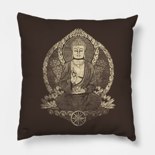 Siddhartha Gautama Buddha Grunge Halftone Pillow