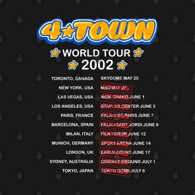 4Town world tour dates 2002 concert tee by EnglishGent