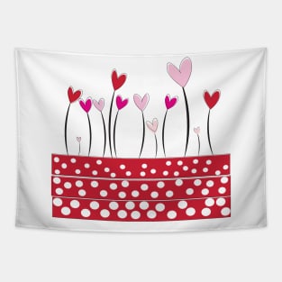 Hearts flower Valentine's Day design Tapestry