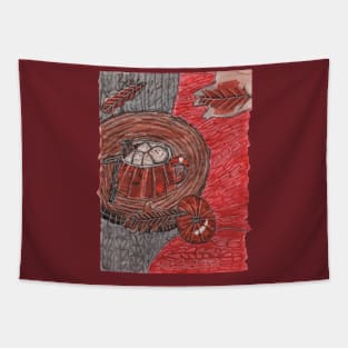 Pumpkin and Marshmallows Tapestry