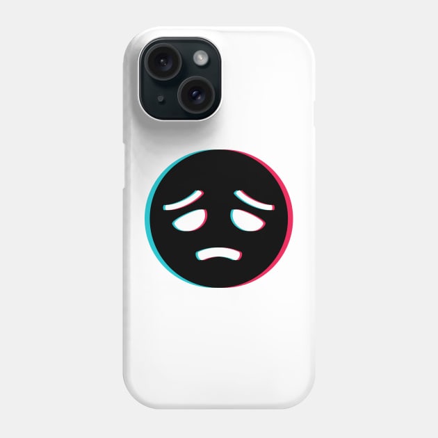 TikTok sad depressed emoji smiley Black Phone Case by ThingyDilly