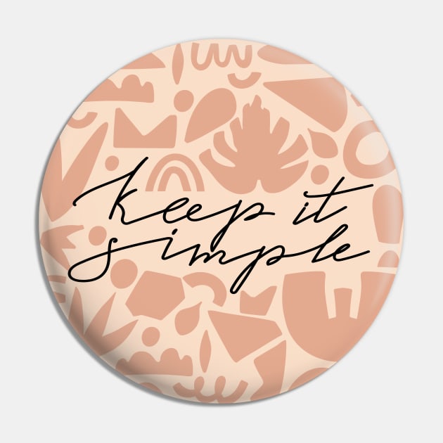 Trendy abstract geometric shapes. Fashion typography "Keep it simple". Pin by CoCoArt-Ua