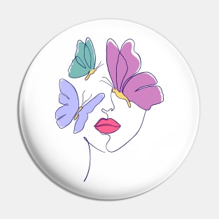 Woman with butterflies Pin