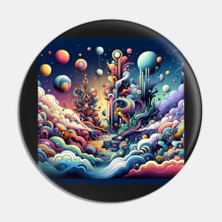 Dreamscapes Unbound: Surreal Fantasy Journey Pin