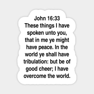 John 16:33  King James Version (KJV) Bible Verse Typography Magnet