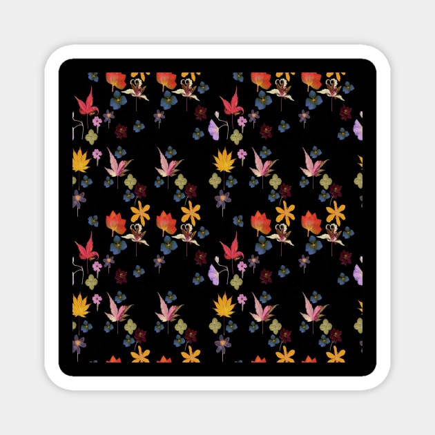 Sunset Dark Flower Garden Magnet by My Petal Press