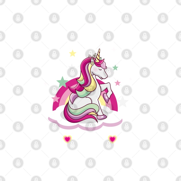Just A Girl Who Loves Unicorn beautiful Unicorn With Herts and Stars by teezeedy