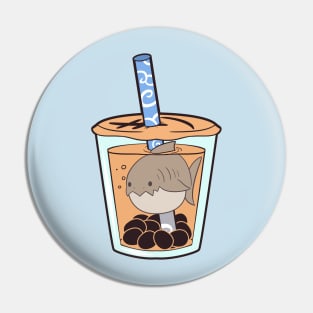 Thai Tea Boba Shark Pin